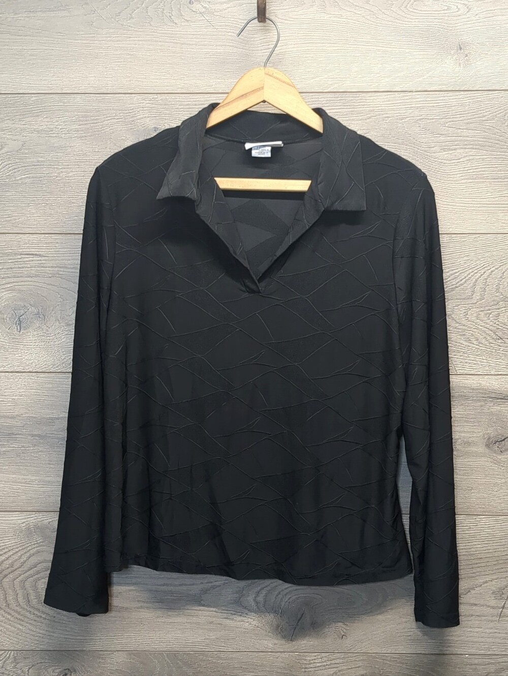 Kathy Ireland Long Sleeve Textured Blouse Women's Size XL